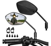 KEMIMOTO Retrovisores Moto E24, Espejos Moto Rotación de 360° con M8 M10, Retrovisores Moto Homologados Ángulo Ajustable para Scooter, Ciclomotor, Compatible con la Mayoría de las Motos (2 piezas)