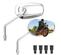 KEMIMOTO Retrovisores Moto, Fabricados en Aleación de Aluminio, Universales Espejos Motocicleta M10, Ajustables 360°, Amplia Área de Visión, para la Mayoría de Motos