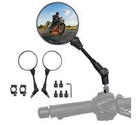 KEMIMOTO Retrovisores Moto Homologados, E24 Retrovisores Moto Universal de 8 mm y 10 mm con Soporte, Espejos Retrovisores Moto Compatible con Moto, Bicicleta de Calle, Scooter