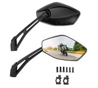 KEMIMOTO Retrovisores Moto Homologados E57, Espejos de ABS Universales con Abrazadera 7/8'', Retrovisores Laterales con Tornillos de Fijación 10mm y 8mm, para ATV Scooter MT07 MT09