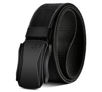 KEMISANT Cinturón Hombres, Cinturones Estilo Nailon Alta Resistencia para el Ejército de Entrenamiento de Caza(Negro,115cm/34-38" Cintura ajuste)