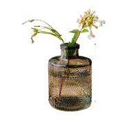 KEMKEY Mini Jarrón Retro De Boca Pequeña, Botella De Aromaterapia, Florero Seco Cultivado En Agua En Relieve Creativo, Sala De Estar, Dormitorio, Estilo Nórdico (Color : A)