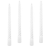 Kemladio 4 velas cónicas de 10 pulgadas, velas cónicas sin perfume durante 8 horas, velas largas, velas de cena, velas altas, velas de Halloween (4 unidades, blanco)