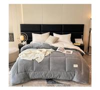 KemNet Edredón de Invierno de Terciopelo de Cordero, Manta Cálido De Terciopelo De Franela y Borreguito, Cama Matrimonio y Sofá, Gray, 150x200cm(2kg)