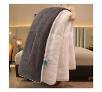 KemNet Edredón de Invierno de Terciopelo de Cordero, Núcleo de Cachemira de Lana Edredón, Cálido Gruesa Engrosado Otoño E Invierno Manta Reversible con Borreguito,Gray,150x200cm(2.5kg)