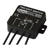 Kemo Interruptor crepuscular M197 12 - 28 V CC, máx. 5 A. Encendido y apagado automático al anochecer. Para cualquier carga eléctrica como bombilla, motor o lámpara LED.