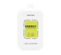 Kemon - Champú Energy, 1000 ml, a base de ginseng y cafeína, limpia suavemente y elimina las impurezas, promueve un crecimiento sano y vigoroso