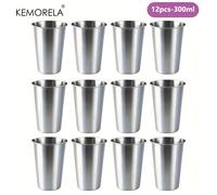 KEMORELA 6/8/12 piezas, 10/13.5 oz, Taza de Acero Inoxidable para Cerveza y Café, Vaso Portátil para Bebidas Frías, Capacidad Única, Térmico Metálico, 300/400 ml
