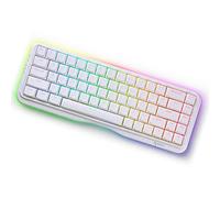 KEMOVE K68 60% Teclado Mecanico Gaming, Inalambrico Bluetooth/USB con Cable Mini Ordenador Teclado,Hotswap Cherry MX Brown Switch Compatible con Android/MacBook/iPad/Mac OX/Windows PC Tableta,Blanco