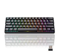 KEMOVE Shadow 60% Teclado Gaming mecánico Bluetooth 5.1 Inalámbrico/Type-C 61 Teclas Teclado de Juegos RGB Hot-Swap Teclas PBT 3000mAh Batería NKRO (Gateron - Interruptor Amarillo)