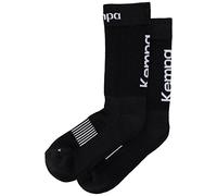 Kempa CALCETINES LOGO CLASSIC, calcetines deportivos, calcetines de tenis, calcetines de derecha a izquierda, medias para hombre, mujer y niños, 1 par, negro/blanco, tallas 31-35