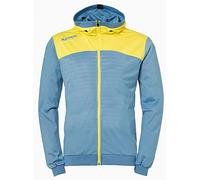 Kempa Emotion 2.0 Hood Jacket Sudadera, Hombre, dove blue/lime yellow, XXXL