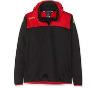 Kempa Emotion 2.0 Quarter Zip Hoody Sudadera, Hombre, Black/Red/Yellow, 128