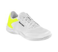 Kempa Kourtfly Three Women, Calzado Deportivo Mujer, Blanco/Amarillo Fluo, 40.5 EU
