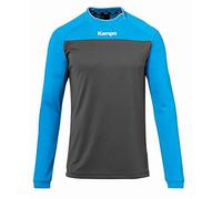 Kempa Prime Longsleeve Camiseta De Balonmano Cuello Asimétrico, Hombre, Antracita/kempa Azul, XL