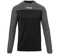 Kempa Prime Longsleeve Camiseta De Balonmano Cuello Asimétrico, Hombre, Negro/Antracita, XXXL