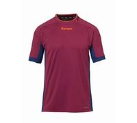 Kempa Prime Shirt Camiseta De Balonmano Cuello Asimétrico para Hombre, Hombre, Rojo Oscuro/Azul Deep, L