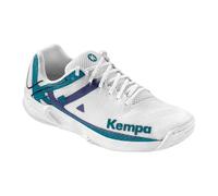 Kempa Wing 2.0 Zapatillas de Balonmano para Mujer, Blanco/Cian/Violeta, 38.5 EU