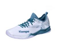 Kempa Zapatillas de Balonmano niños y Adultos Wing Lite 2.0 Blanco Azul - Transpirables y Antideslizantes con Suela Especial Michelin