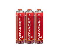 Kemper - 3 cartuchos de gas de 330 g propano mezcla NOVACET 600 ml caramelo gas universal válvula 7/16