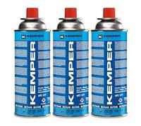 KEMPER - Cartucho de gas 220g butano Pack de 3 Bombonas de gas UN2037 Bombona para aparatos de gas