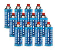 KEMPER UN2037 - Pack de 12 botellas de gas cartucho de gas de 220 g butano para aparatos de gas