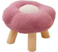 KEMTAT Taburete pequeño para pies, Taburete pequeño con Forma de Flor, Taburete tapizado Multifuncional, para Sala de Estar Dormitorio Sala de Maquillaje (C)