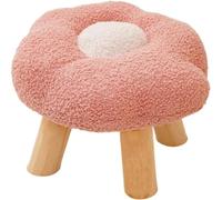 KEMTAT Taburete pequeño para pies, Taburete pequeño con Forma de Flor, Taburete tapizado Multifuncional, para Sala de Estar Dormitorio Sala de Maquillaje (B)