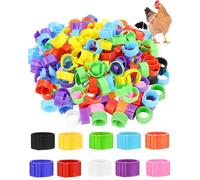 KEMUZ 100 unidades de anillos de gel de aves de corral con colores - 10 colores, anillo para palomas pequeñas, anillos de sujeción de gel para patas de polluelos, polluelos, palomas marinas,10 mm