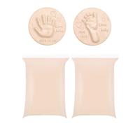 KEMUZ 2 piezas para niños, huellas, arcilla, kit de huellas de bebé,arcilla de modelado para huella de pie y manos del bebe,huella de arcilla suave ideal para regalo de nacimiento (color carne)