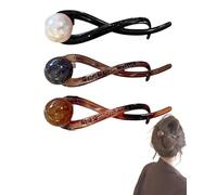 KEMUZ 3 Piezas de Pinzas Grandes Para el Pelo, Pinza perla de una palabra, Antideslizantes, Para Cabello Fino, Elegantes Accesorios Para el Pelo, Pinza Para el Pelo, Accesorios