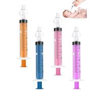 KEMUZ 4 Jeringas Lavado Nasal Bebé 10 ml, Irrigador Nasal con Punta de Silicona Suave, Kit Lavado Nasal para Bebés y Niños, Portátil y Reutilizable (Rosa, Azul, Morado, Naranja)