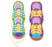 KEMUZ 4 Piezas Juguete Educativo Para Aprender A Atar Cordones, Tablero Montessori Para Niños 3-6 Años, Juego De Zapatos Con Cordones Para Desarrollar Habilidades Motoras Finas Y Independencia