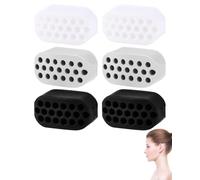 KEMUZ 6 Piezas Ejercitador de Mandíbula, Jaw Exerciser, Masticador Mandibula para Fortalecer y Apretar la Línea de la Mandíbula y el Cuello(negro+blanco+gris)