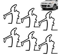 KEMUZ 6 Piezas Pegatinas Reflectantes Para Coche, Pegatinas La Linea «La Linea» Angry Man (8,4 X 8,1 Cm), Pegatinas Para Coche, Para Pegar Junto A Un Arañazo En La Pintura (Negro)