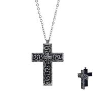KEMUZ Collar Cruz de Plata 925 con Compartimento Secreto, Colgante Religioso para Mujer y Hombre, Regalo para Bautizo, Comunión, Navidad, Día de la Madre - Diseño Elegante y Minimalista (1 Unidad)