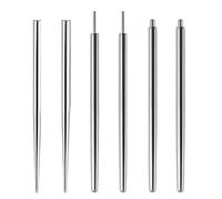 KEMUZ Kit Profesional de Guías para Piercing de Acero Inoxidable 316L, 6 Unidades - Herramientas de Precisión para Perforar Oreja, Nariz, Labio, Ombligo y Lengua - para Tatuadores y Principiantes