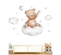 Kemuz Pegatinas de Pared Osos Bebé - Vinilos Infantiles Decorativos con Nubes y Estrellas, Adhesivos Removibles para Habitación Infantil (80x60 cm)