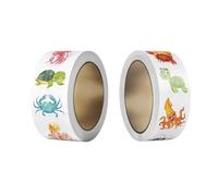 KEMUZ Pegatinas Infantiles Divertidas 2 Rollos (1000 Pegatinas) de Animales y Dinosaurios, Impermeables y Reutilizables para Manualidades, para Niños 3-8 Años