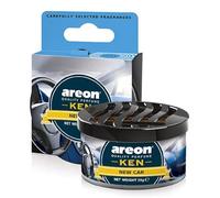 AREON Ken Ambientador de Coche Nuevo New Car Olor Aroma Azul Lata Debajo Asiento Aire 3D (Pack de 3)