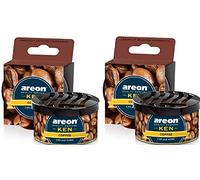 AREON Ken Ambientador Coche Café Aire Olor Lata Debajo Asiento Marrón 3D (Pack de 3)