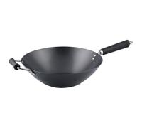 Ken Hom Wok Acero Carbono Antiadherente, 35cm, Excellence, Sartén de Inducción/Compatible con Herramientas Metálicas, Apto Para Lavavajillas, 5 Años de Garantía
