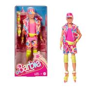 Ken Muñeco de la película de Barbie coleccionable con un conjunto de patinador de inspiración retro y patines en línea, JBJ51