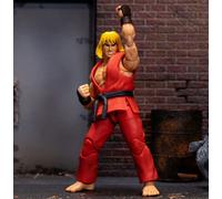 Jada - Street Fighter 2 Figura articulada de Ken 15cm, Coleccionable, con Manos y Cabeza Intercambiables, Accesorios, 20 Puntos articulados, A Partir de 13 años (253252029)