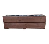 KENA D-27 Macetero de madera, jardinera para terraza o jardín, ya montada (palisandro, 60 cm)