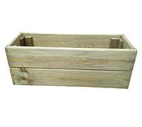 KENA D-27 - Macetero de madera, jardinera para terraza, para jardín, ya montada (roble, 60 cm)