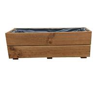 KENA D-27 Macetero de madera para jardín, jardinera para terraza, ya montada (roble, 60 cm)