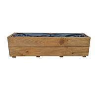 KENA D-27 Macetero de madera para jardín, jardinera para terraza, ya montada (roble, 90 cm)