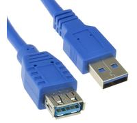 kenable 004843 - Cable USB (3 m, USB A, USB A, 3.0 (3.1 Gen 1), 5000 Mbit/s, Azul)