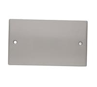 kenable 2 Gang Blanking Plate Cover - Placa frontal redondeada con borde curvado, color blanco